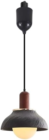 Kiven L Style 2-Wire Track Pendant Light with Black Ceramic Shade