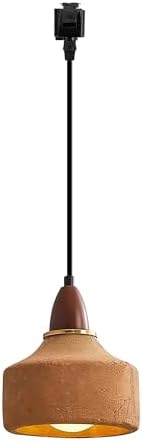 Kiven L Style 2-Wire Track Pendant Light with Brown Ceramic Globe 1