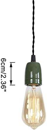 KAYYELAMP 1-Light H Track Pendant Light with Green Ceramic Base