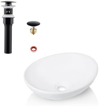 KES Oval Bathroom Sink Drain with Hair Catcher and Overflow