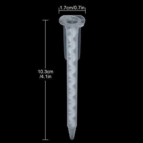 ZIQI 100 Pcs Epoxy Resin Mixing Nozzle Tips 11 Ratio 17 Cascades White