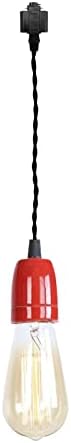 KAYYELAMP 1-Light H Track Pendant Light with Red Ceramic E26 Base