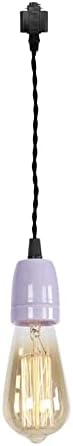 KAYYELAMP 1-Light H Track Pendant Light Purple Ceramic E26 Base