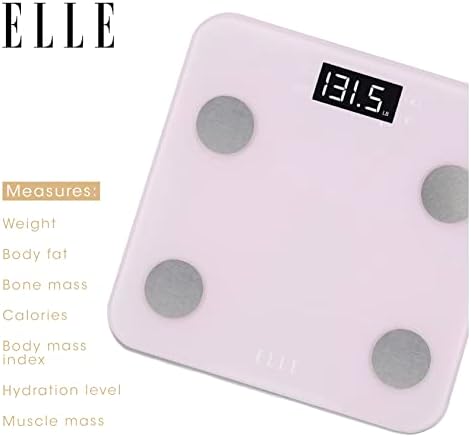 ELLE Digital Body Analysis Scale - 400 lbs Purple LCD