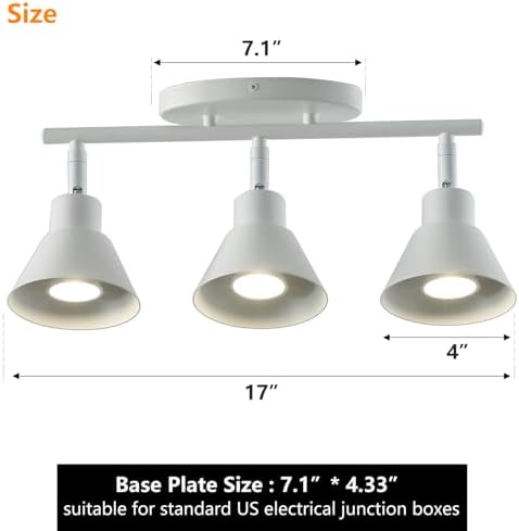 Vivihobb White Track Light with Flexibly Rotatable Head