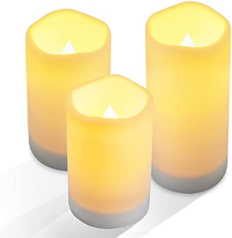 NURADA Solar Powered Flameless Candles - Waterproof Rechargeable Set
