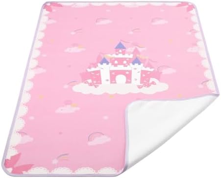 Landofgenie Pink Candy Castle Bed Pad Waterproof Reusable for Adults