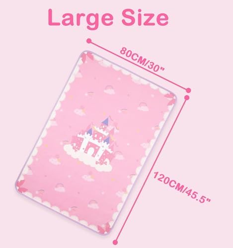 Landofgenie Pink Candy Castle Bed Pad Waterproof Reusable for Adults