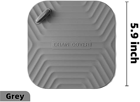 MAOYONG Square Silicone Drain Cover 59 Inch 2PCS Grey