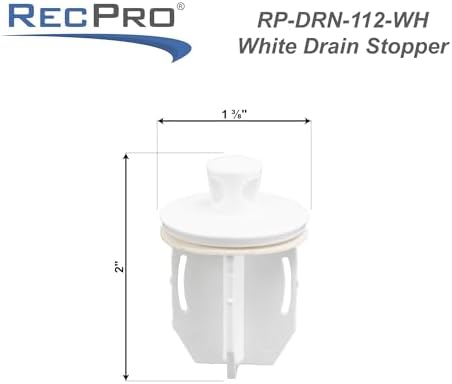 RecPro RV Drain Stopper 1 14 White