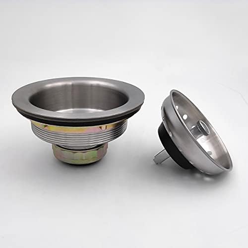 EADOT 35 Inch Nickel Sink Drain with Strainer Basket Stopper