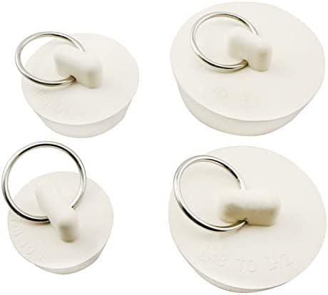 ZYAMY 4pcs White Drain Stopper with Hanging Ring 1