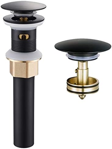 WOVIER Matte Black Vessel Sink Drain with Overflow