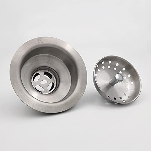EADOT 35 Inch Nickel Sink Drain with Strainer Basket Stopper
