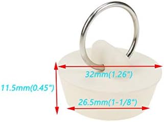 Semetall 6 Pack 1-18 Inch Bath Plug with Hanging Ring