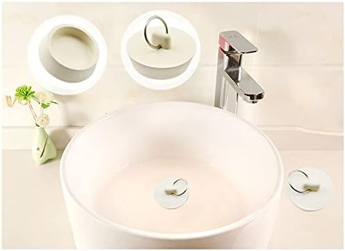 ZYAMY 4pcs White Drain Stopper with Hanging Ring 1