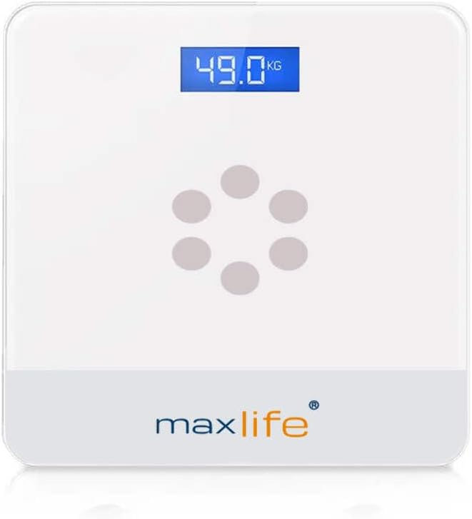 Max Life Digital Body Weight Scale with Large 12 Inch Tempered Glass Display