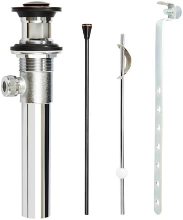 Purelux Bathroom Sink Drain Stopper with Overflow and Lift Rod