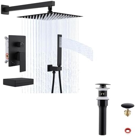 KES 10 Inch Bathroom Sink Drain with Hair Catcher and Shower System 1