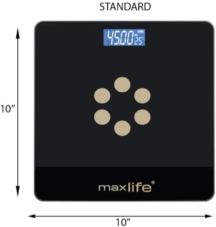 Max Life Digital Body Weight Scale with Large 12 Inch Tempered Glass Display