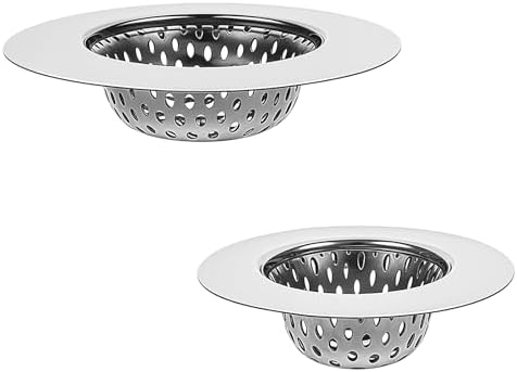 2PCS Stainless Steel Sink Drain Hair Catcher for Bathroom and Laundry
