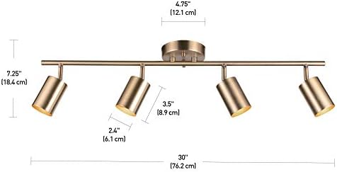 Globe Electric Pratt 4-Light Track Lighting Matte Brass Gold 1
