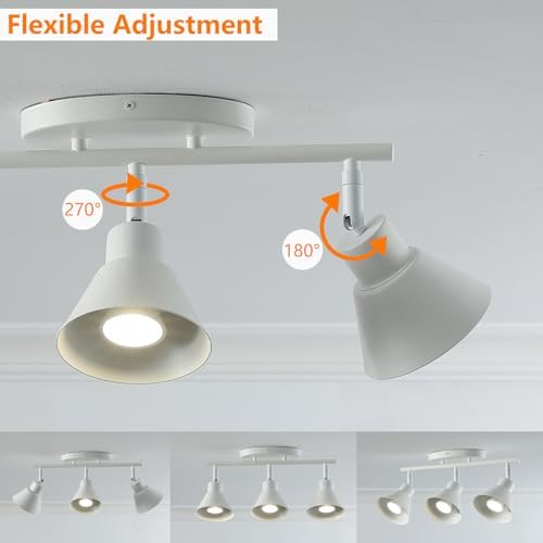 Vivihobb White Track Light with Flexibly Rotatable Head