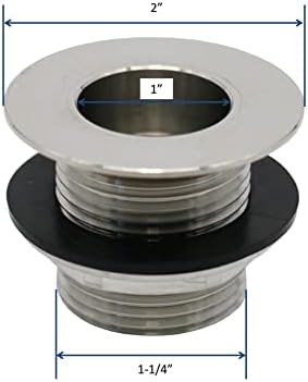 Stainless Steel Bar Sink Drain 1 NPS Thread for 1-38 Opening