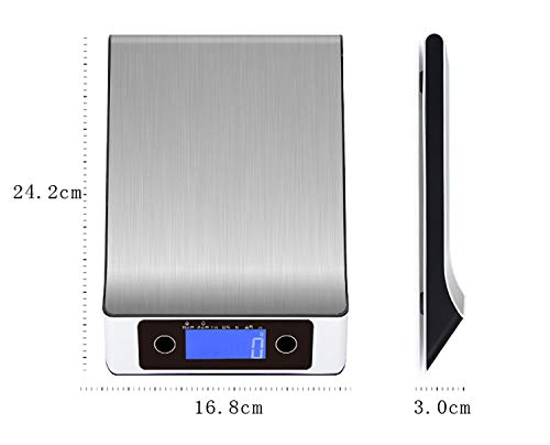 WPYST Kitchen Digital Food Scale Silver Stainless Steel