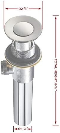 Purelux Bathroom Sink Drain Stopper with Overflow and Lift Rod
