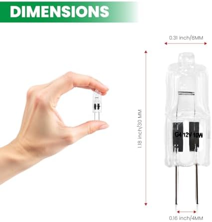 FENDITEK G4 12V 10W Halogen Bulbs - Pack of 12