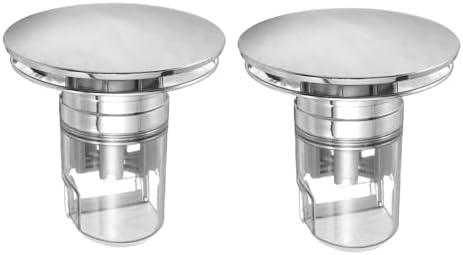 Uxcell 2 Pcs Pull-Up Sink Stopper with Seal Ring Silver