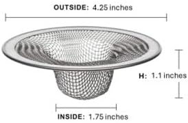 FMH Heavy Duty Stainless Steel Drain Strainer Set of Two 1