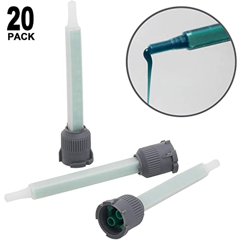 PAGOW 20 Pcs Epoxy Mixing Nozzle Tips for AB Glue Cartridge
