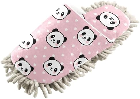 Sinestour Panda Pink Mop Slippers for Floor Cleaning