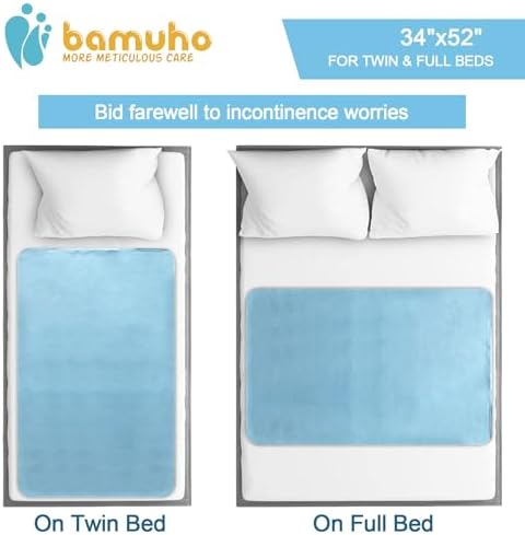Bamuho 4-Layer Waterproof Bed Pad - Cyan 34x52