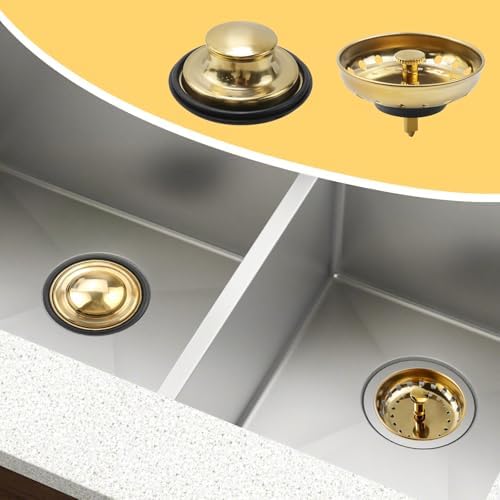 Antrader Gold Drain Strainer Set 3Pcs Stainless Steel