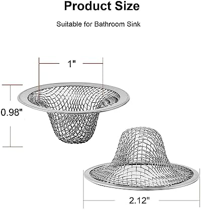 6-Pack Bathroom Sink Drain Strainer - Hair Catcher Prevents Clogs