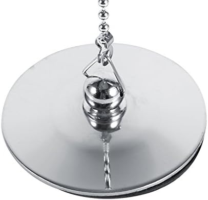 Asixx Chrome Drain Stopper with Chain for Sink and Bathtub