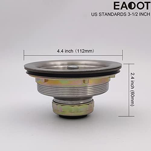 EADOT 35 Inch Nickel Sink Drain with Strainer Basket Stopper