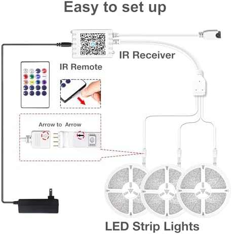 DAYBETTER 300ft RGB LED Strip Lights with App Control and IR Remote