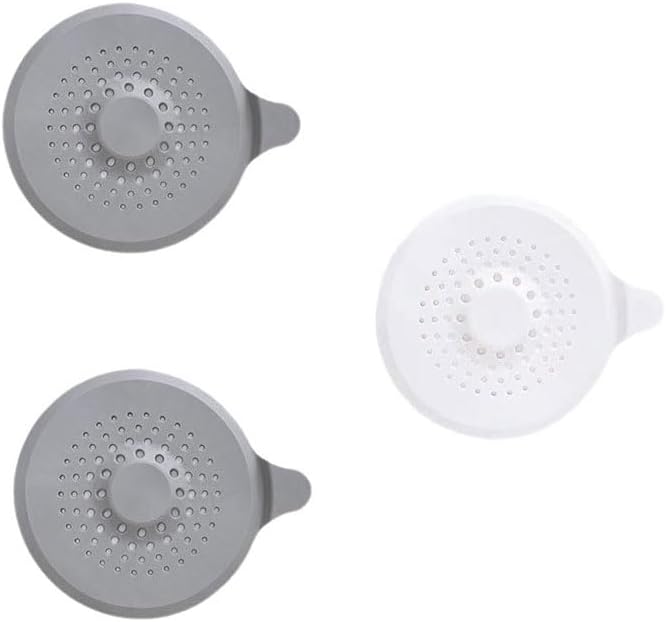 YUANJIA Shower Drain Cover with Suction Cup 2 Gray 1 White