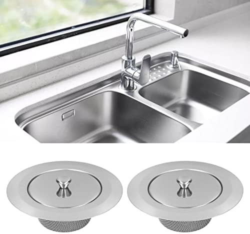 Estink 2pc Stainless Steel Sink Strainer with Lids