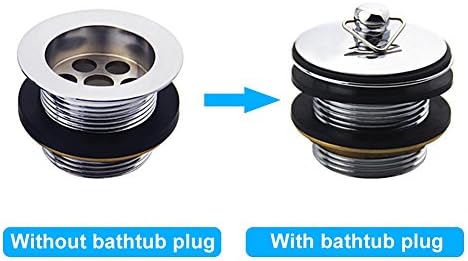 Asixx Chrome Drain Stopper with Chain for Sink and Bathtub