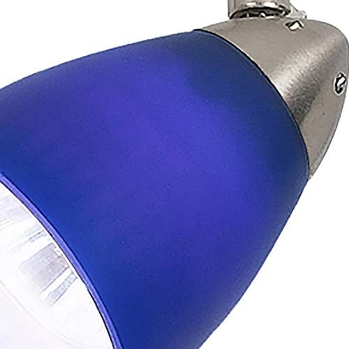Benzara Adjustable Track Light Head with Blue Glass Shade