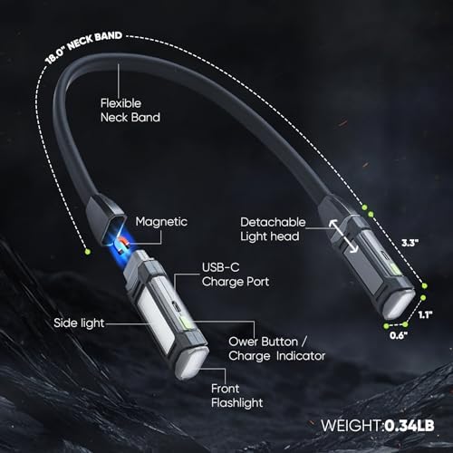 Durapower Neck Light Rechargeable Work Light with Magnetic Base