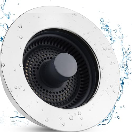 iFealClear 3-in-1 Drain Strainer Stopper Chrome Stainless Steel