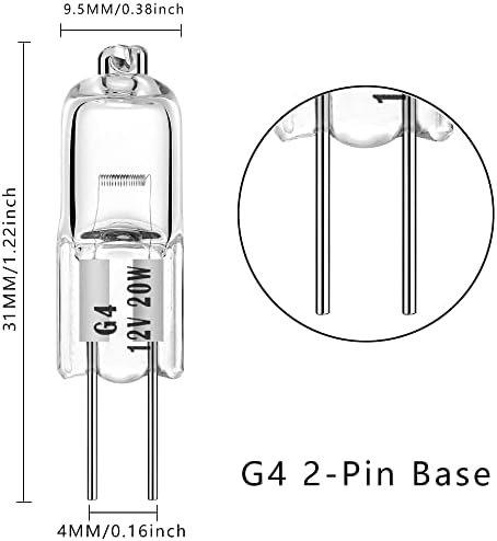 EKSAVE G4 20W Halogen Bulbs 12V 12 Pack Dimmable