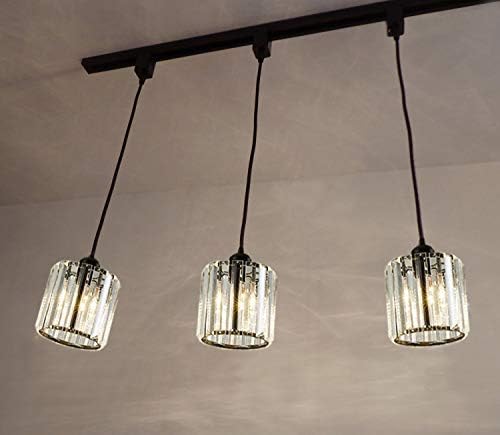 Kiven One Light Track Light with Crystal Pendant Matte Black Finish