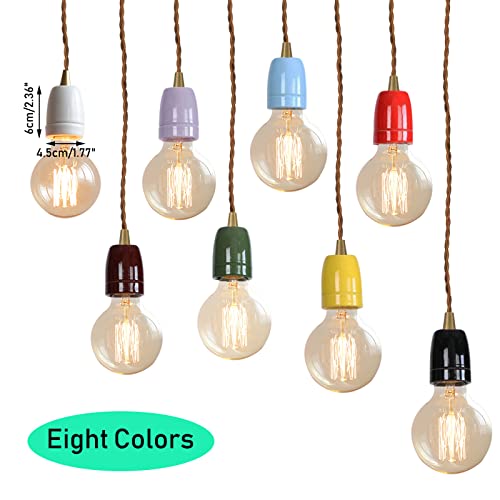 KAYYELAMP Black E26 Ceramic Base Pendant Light Fixture Set of Three